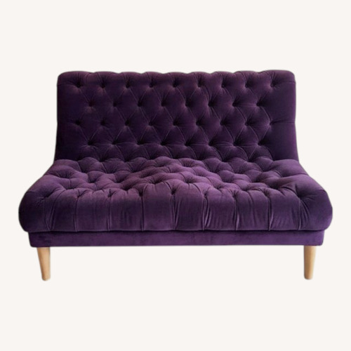 Used ABC Carpet and Home Velvet Loveseat (Aubergine) for sale on AptDeco