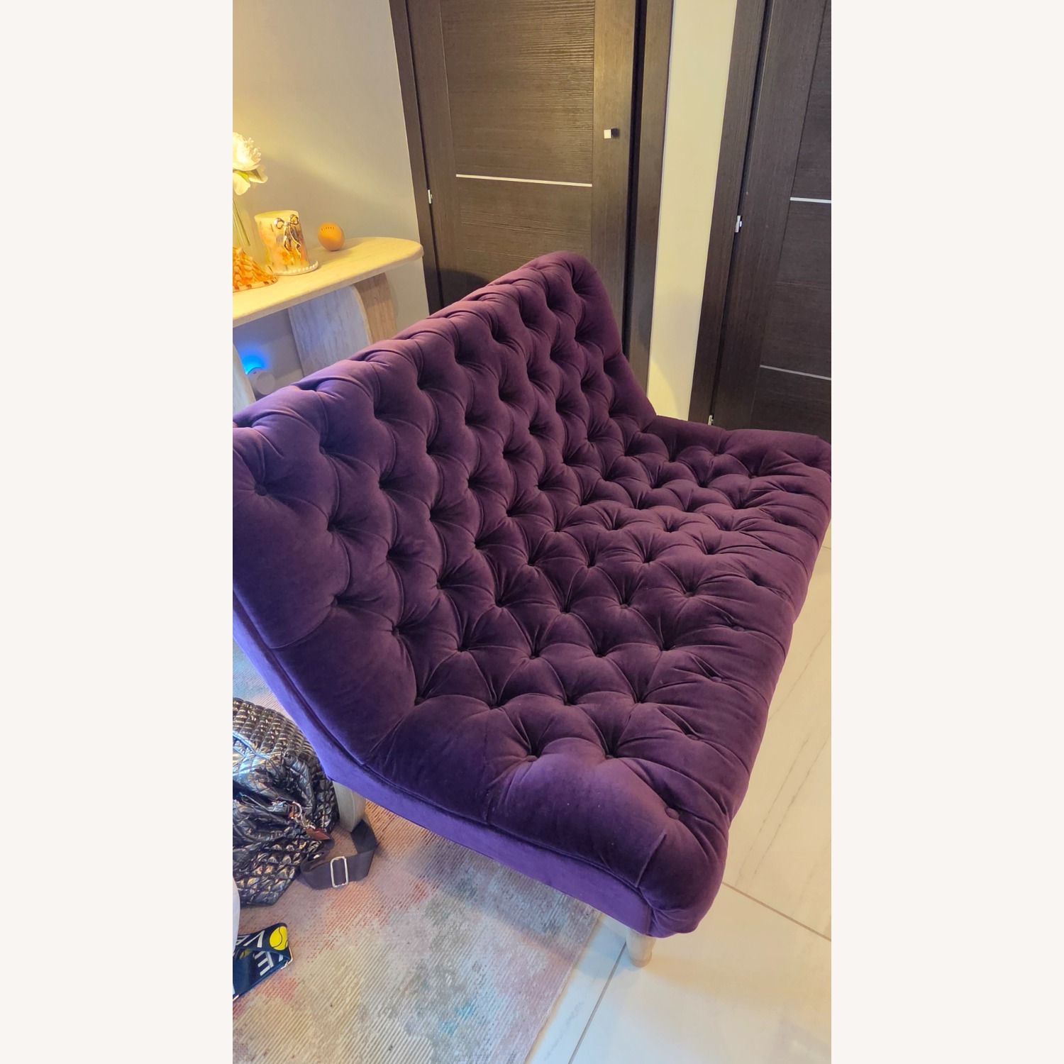 ABC Carpet and Home Velvet Loveseat (Aubergine) - image-3
