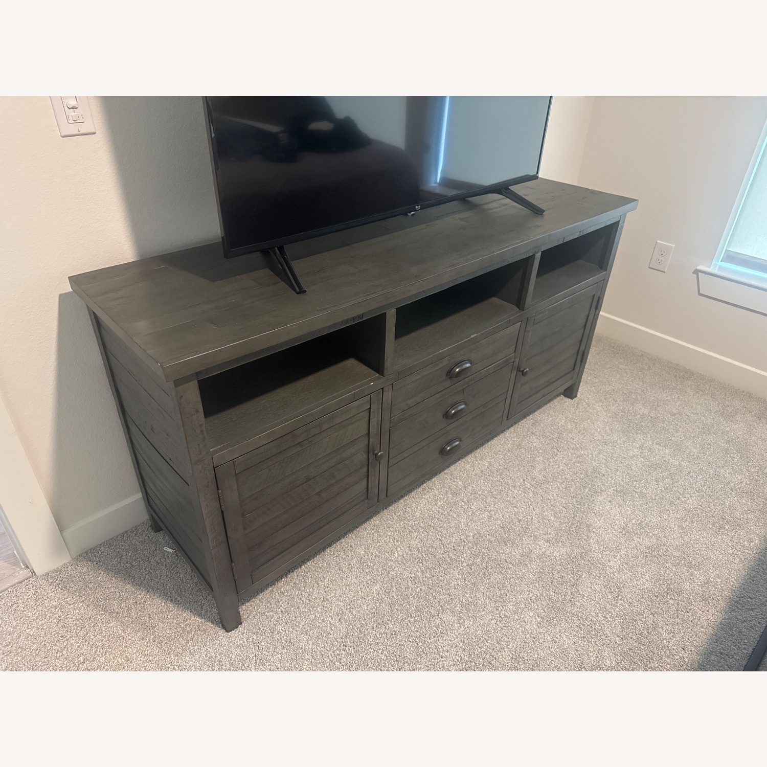 Light Gray Wood Dresser - image-1