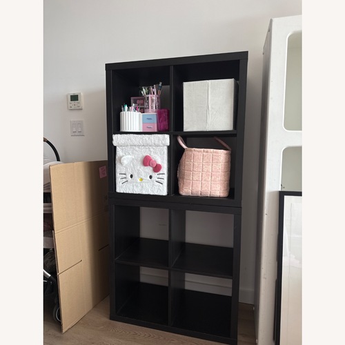 Used IKEA Kallax Shelf Set  Black Brown - Cube Units  for sale on AptDeco