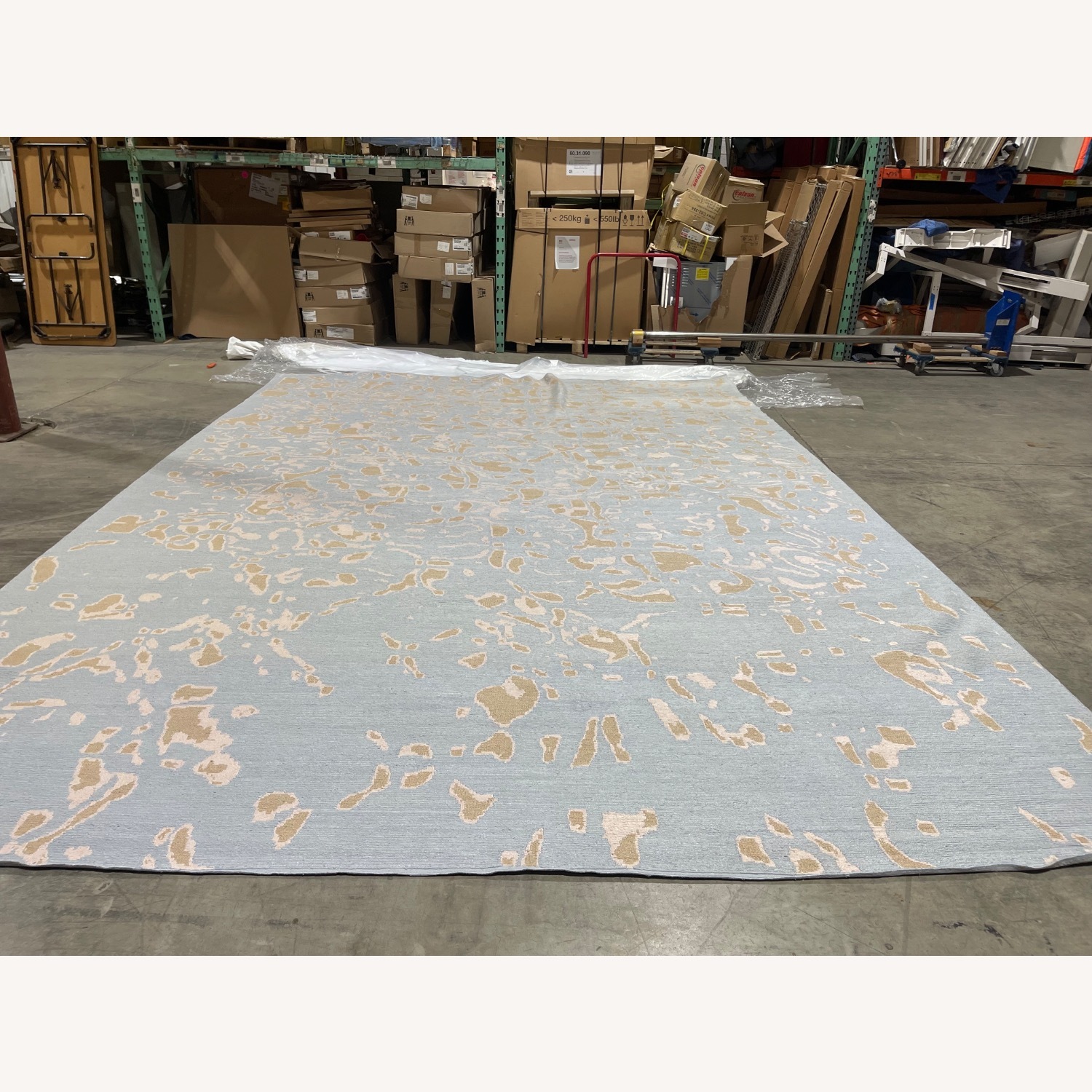 Light Gray Fabric Area Rug 12x17 - image-4