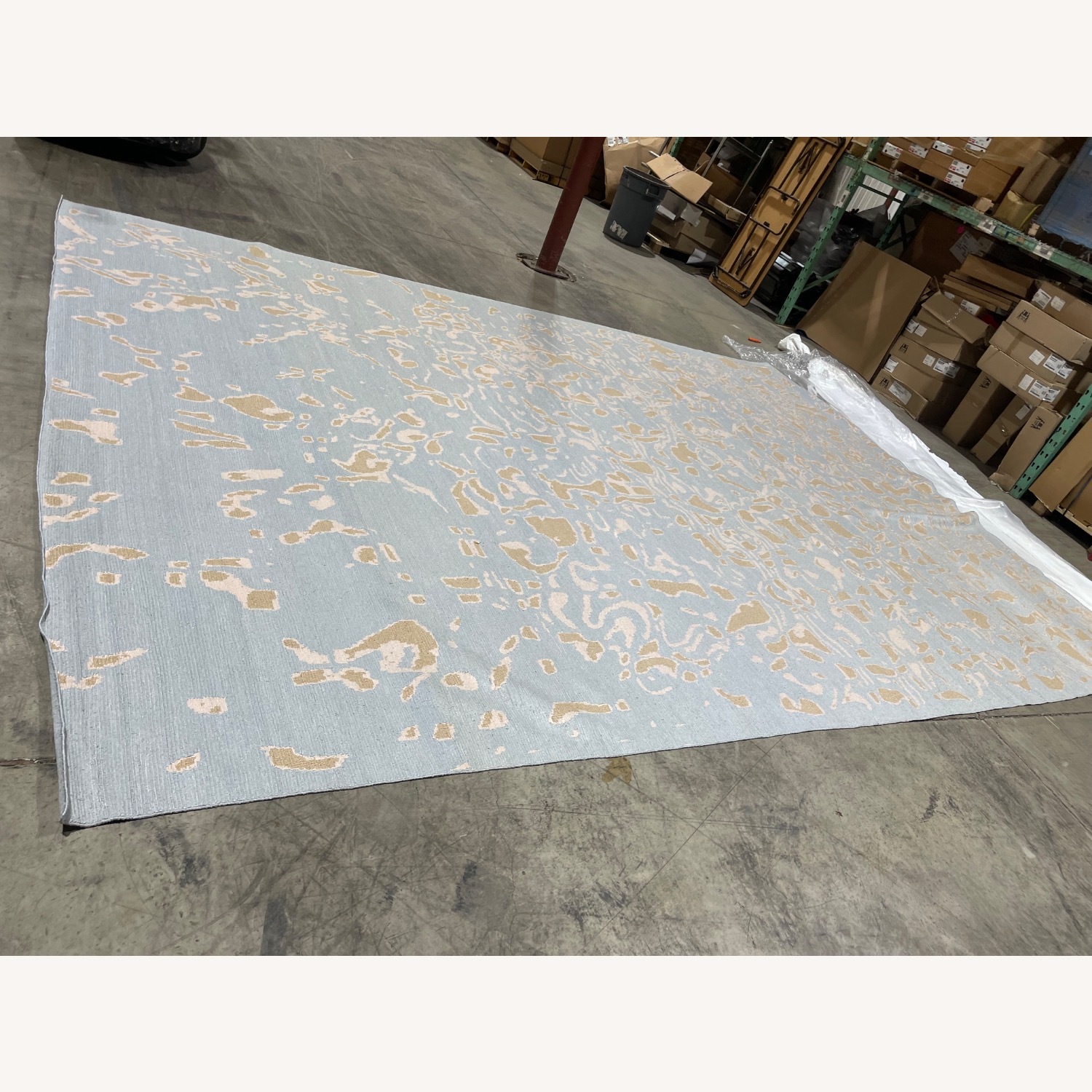 Light Gray Fabric Area Rug 12x17 - image-3