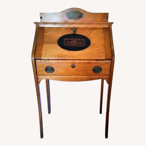 Used Vintage/Antique Light Brown Wood Desk for sale on AptDeco