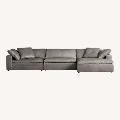Used Restoration Hardware Light Leather Couch for sale on AptDeco