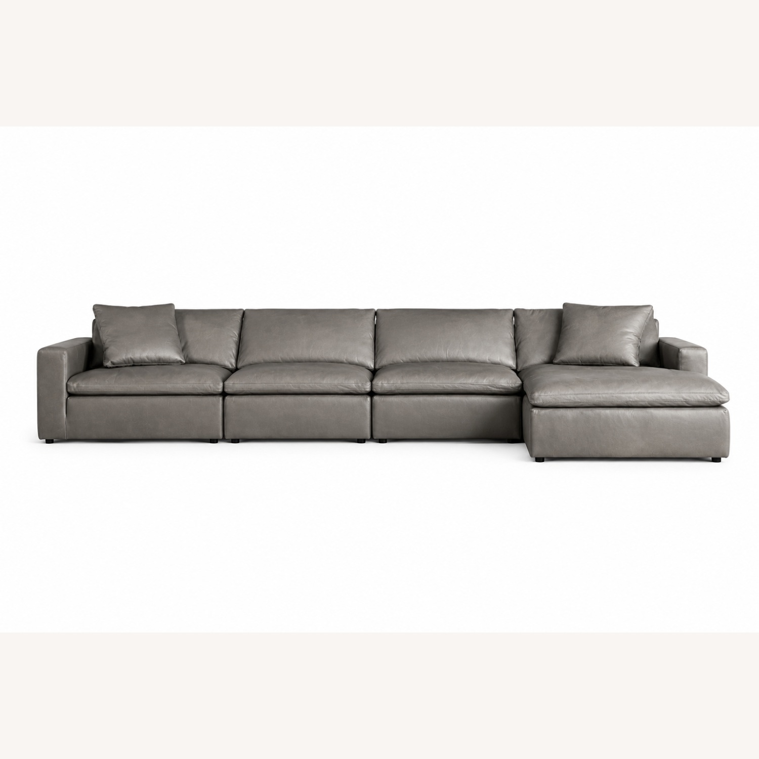 Restoration Hardware Light Leather Couch - image-0