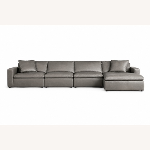 Used Restoration Hardware Light Leather Couch for sale on AptDeco