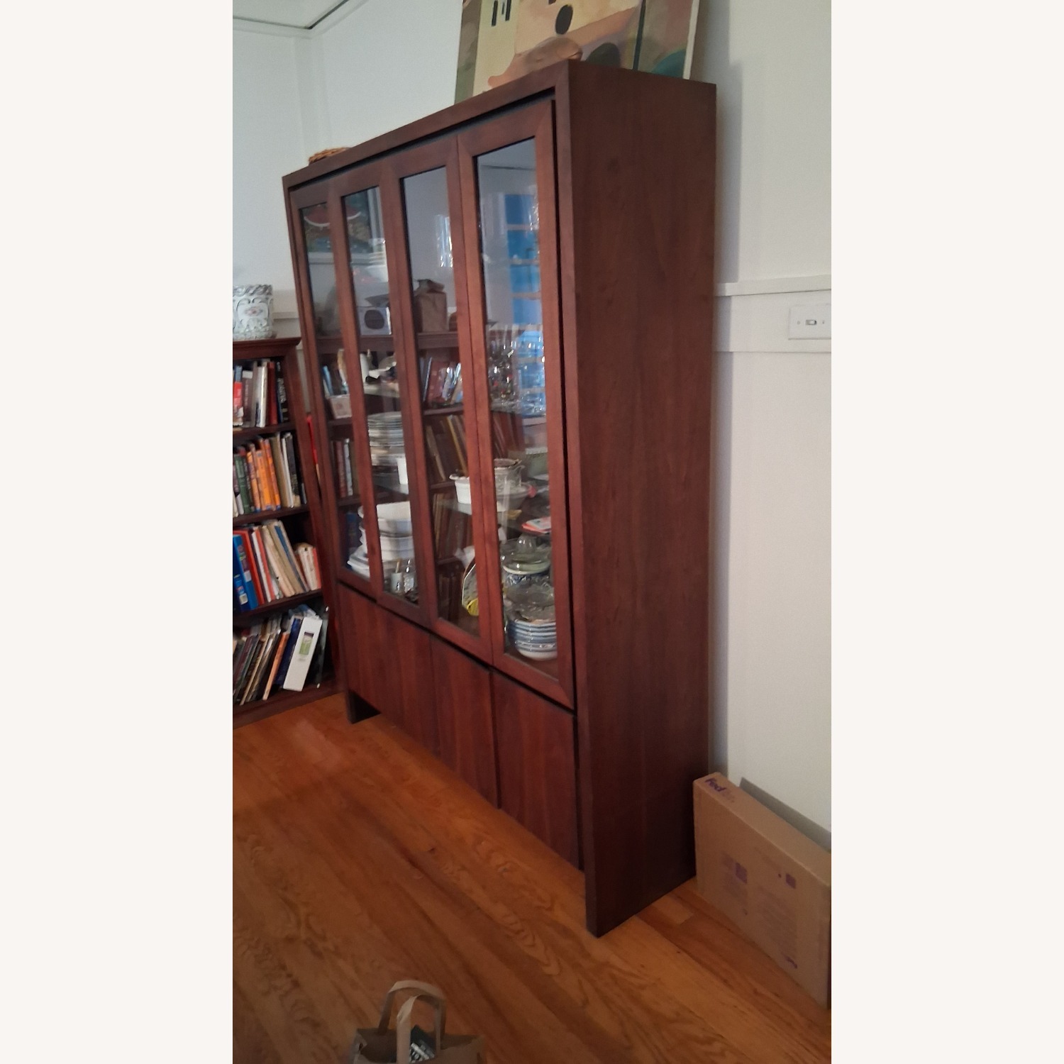 Vintage/Antique Dark Brown Wood Armoire - image-3
