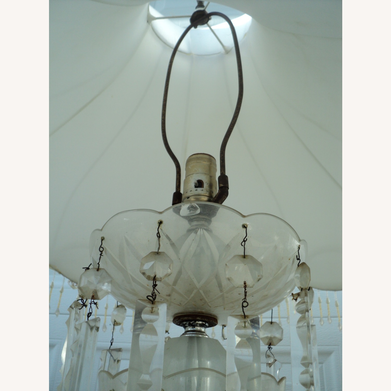 1960s Victorian Floral Crystal Lamps - Pair - image-22