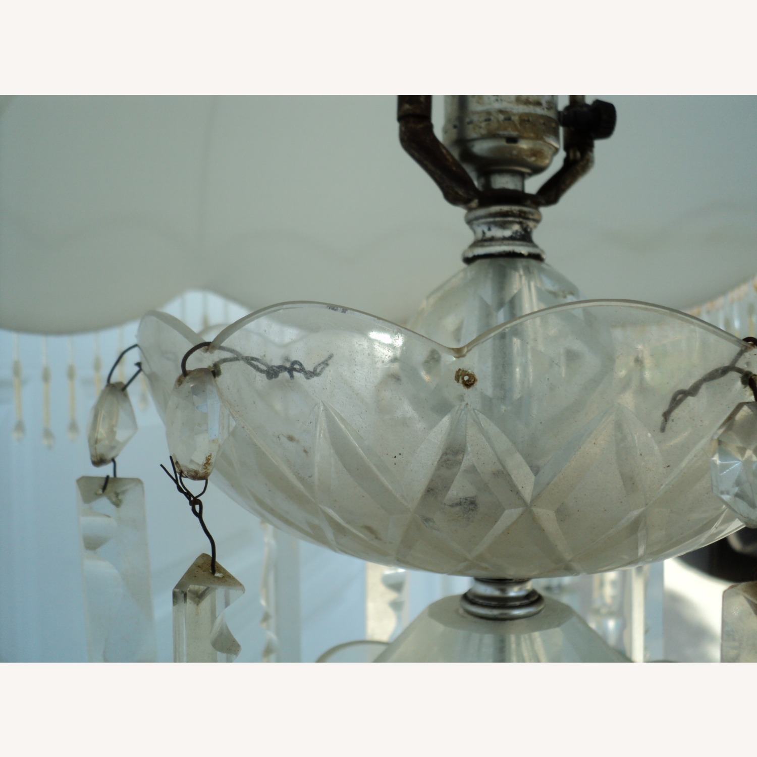 1960s Victorian Floral Crystal Lamps - Pair - image-13