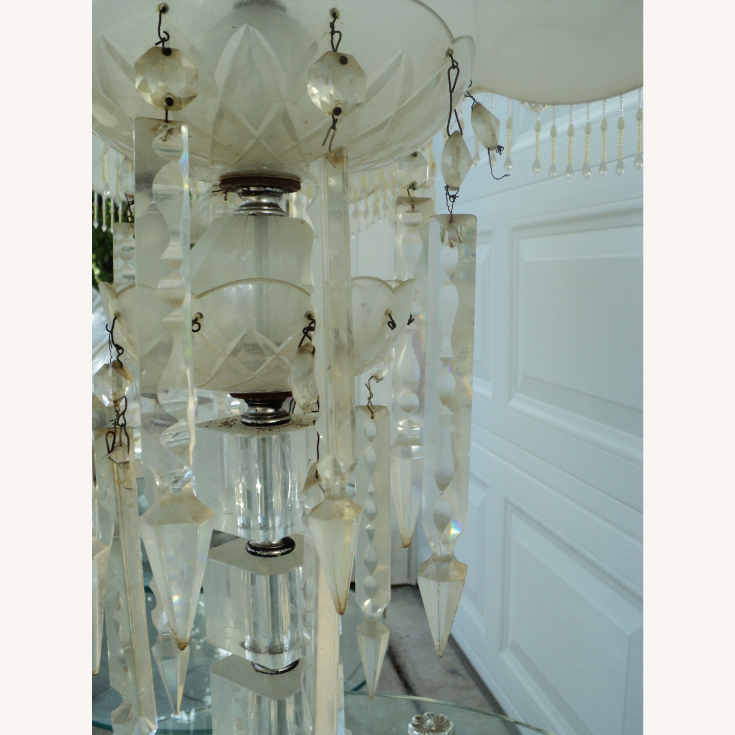1960s Victorian Floral Crystal Lamps - Pair - image-17
