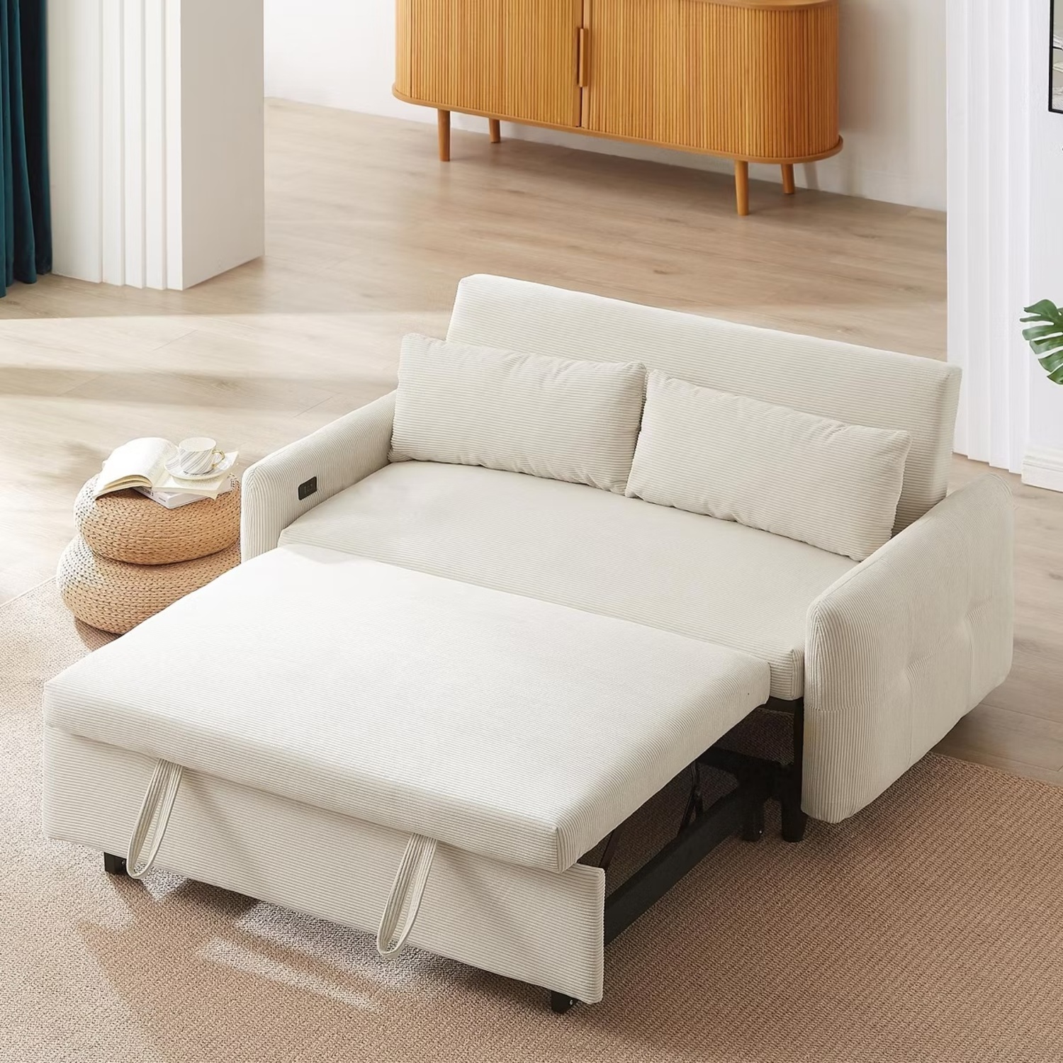 Target White Fabric Sleeper Sofa - image-5
