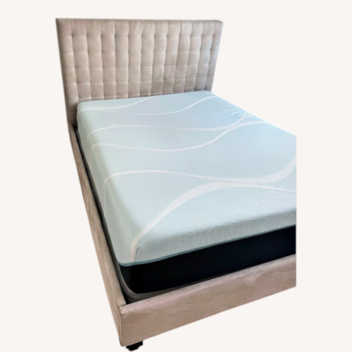 Used Natural Velvet Queen Bed for sale on AptDeco
