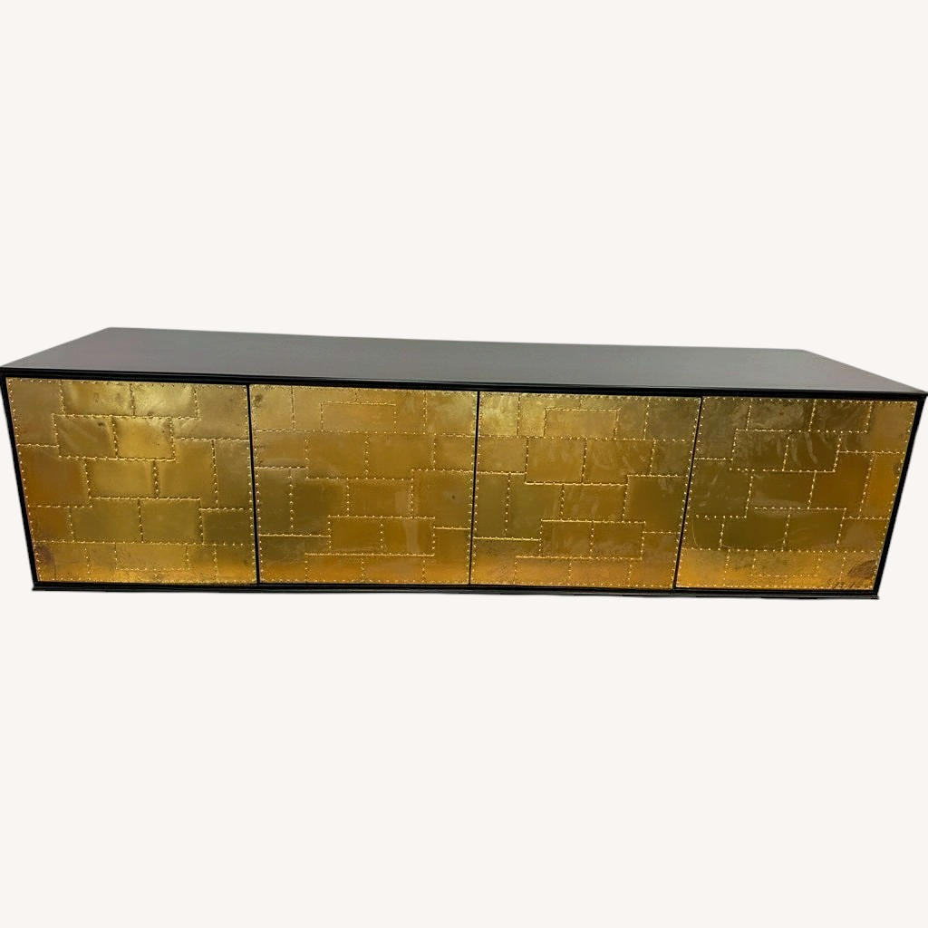 Image of Vintage Black & Copper Wood Credenza