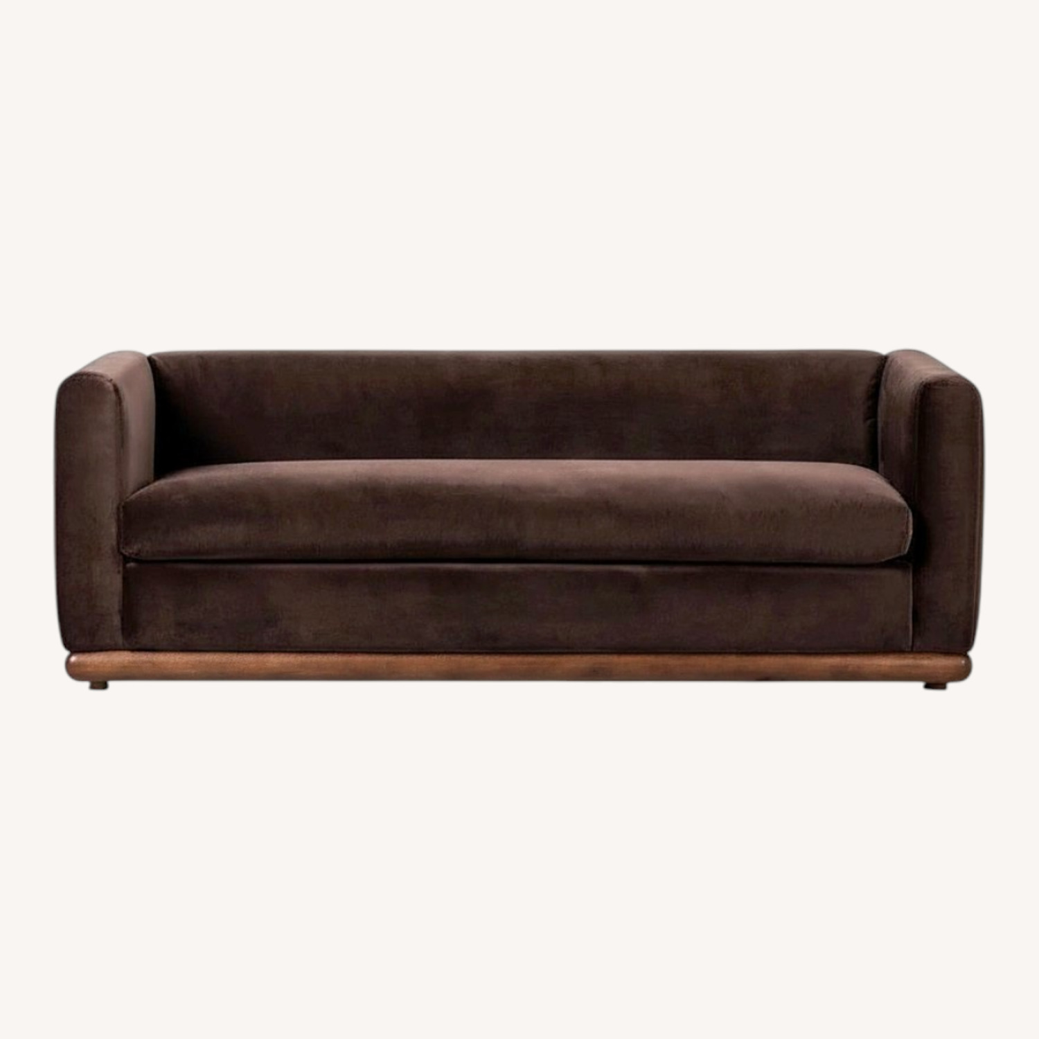 Sterling Place Dark Brown Velvet 3+ Seater Sofa - image-0