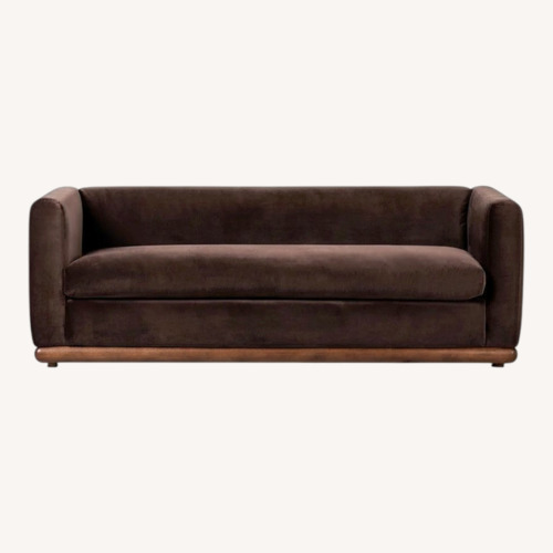 Used Sterling Place Dark Brown Velvet 3+ Seater Sofa for sale on AptDeco