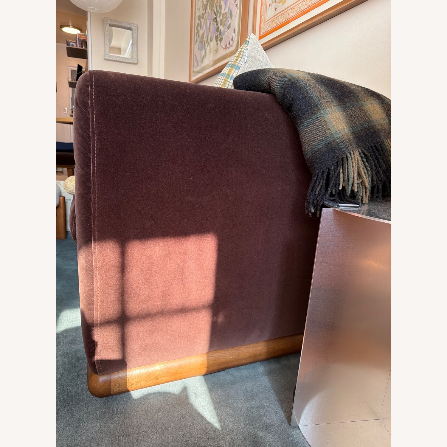 Sterling Place Dark Brown Velvet 3+ Seater Sofa - image-5