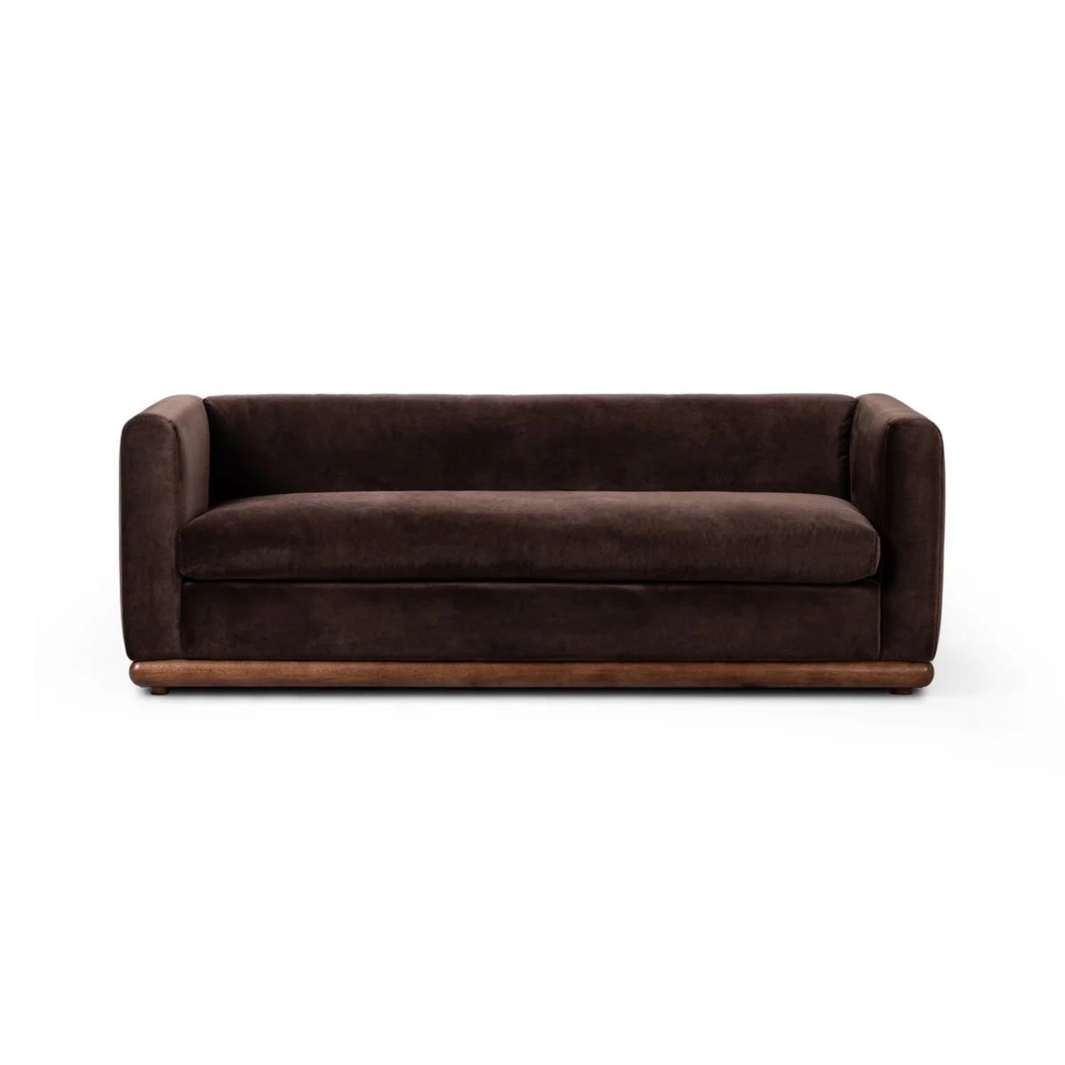 Sterling Place Dark Brown Velvet 3+ Seater Sofa - image-6