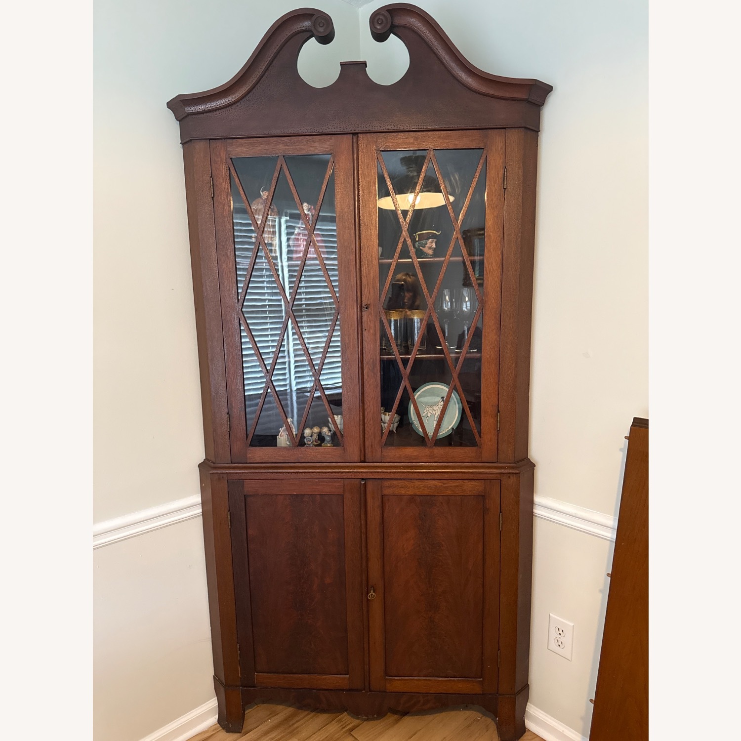Dark Brown Wood Wall Unit - image-1