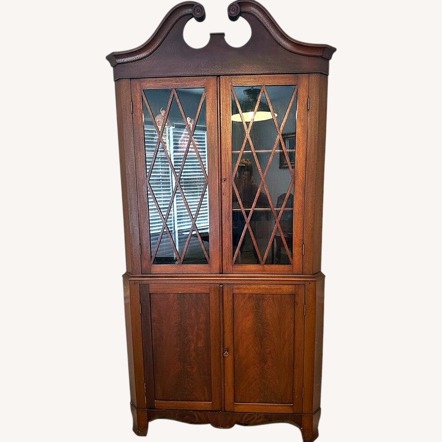 Dark Brown Wood Wall Unit - image-0