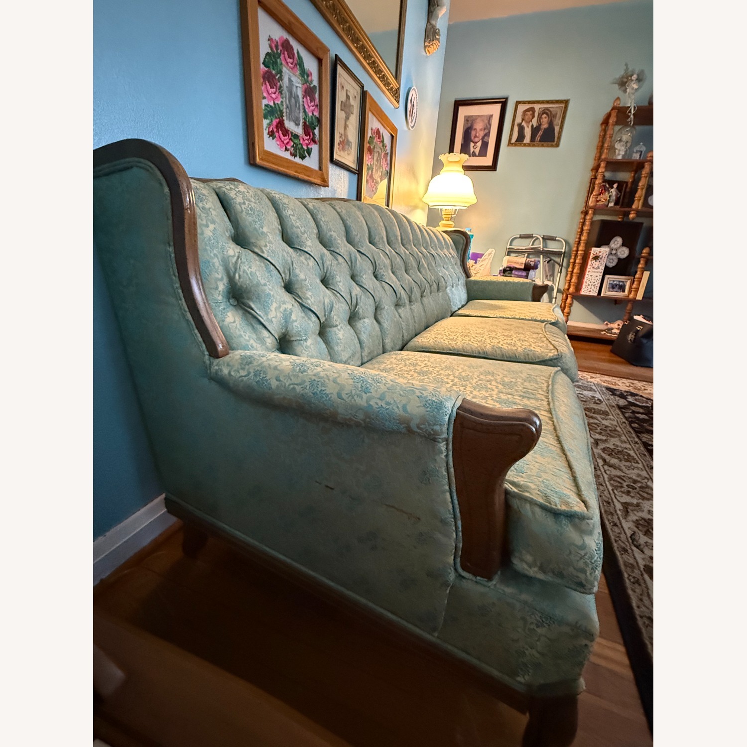 Green Fabric 3+ Seater Sofa - image-3