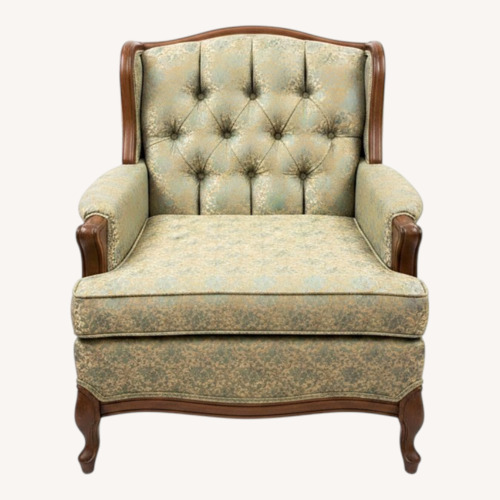 Used Vintage/Antique Finds Green Fabric Armchair for sale on AptDeco
