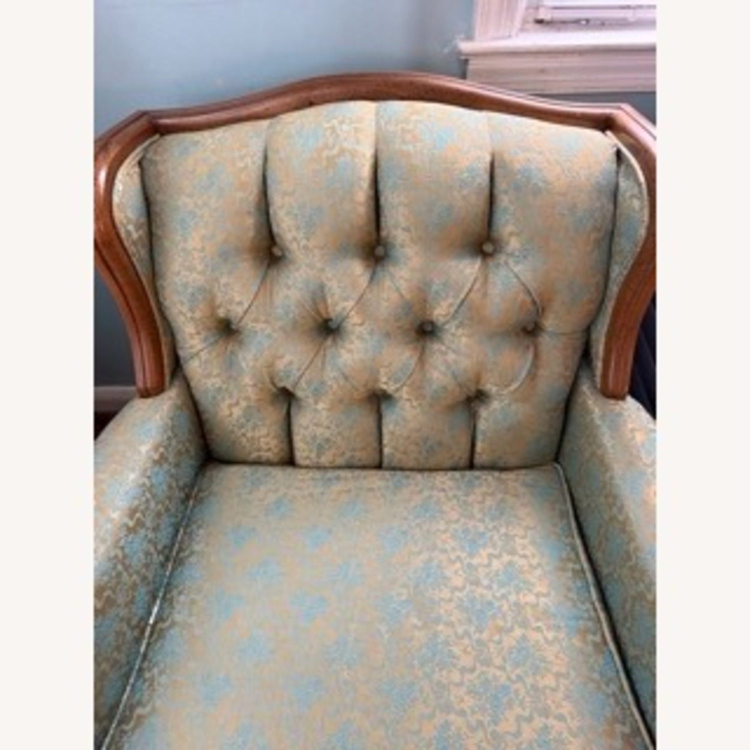 Vintage/Antique Finds Green Fabric Armchair - image-2