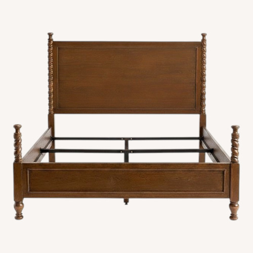 Used Pottery Barn Dark Brown Wood Full Bed for sale on AptDeco
