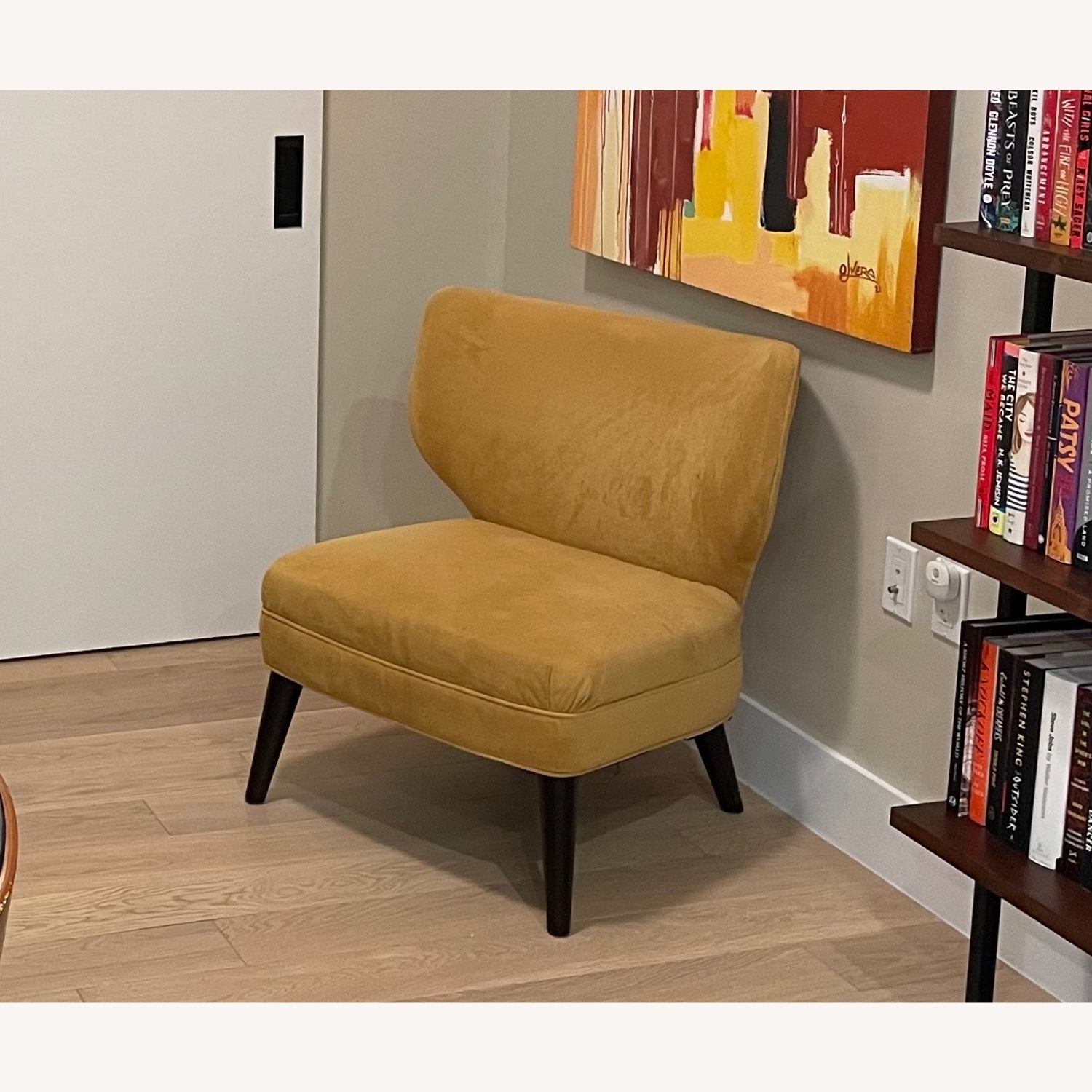 Yellow Cloth Accent Chair - image-2