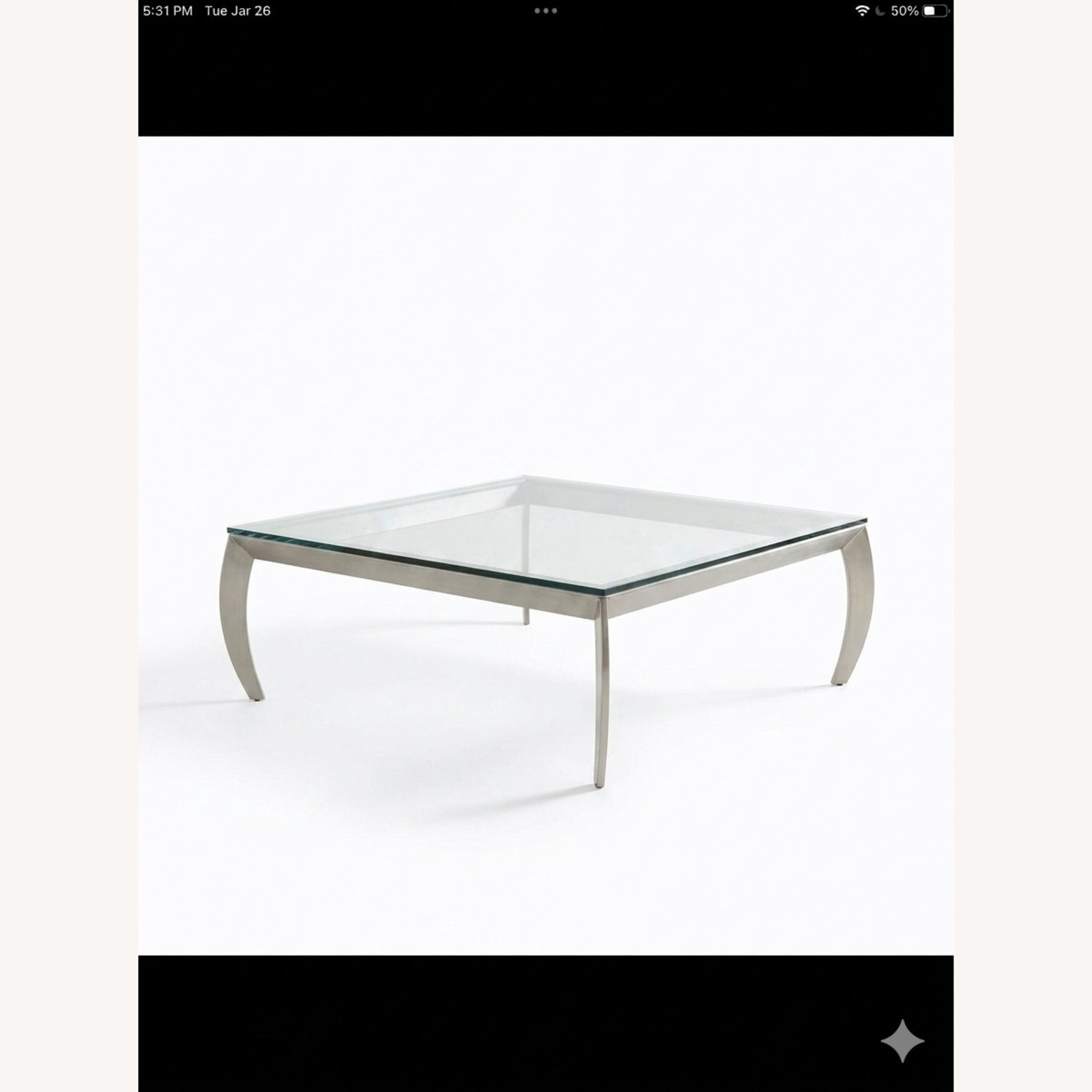 Dark Gray Metal Coffee Table - image-1