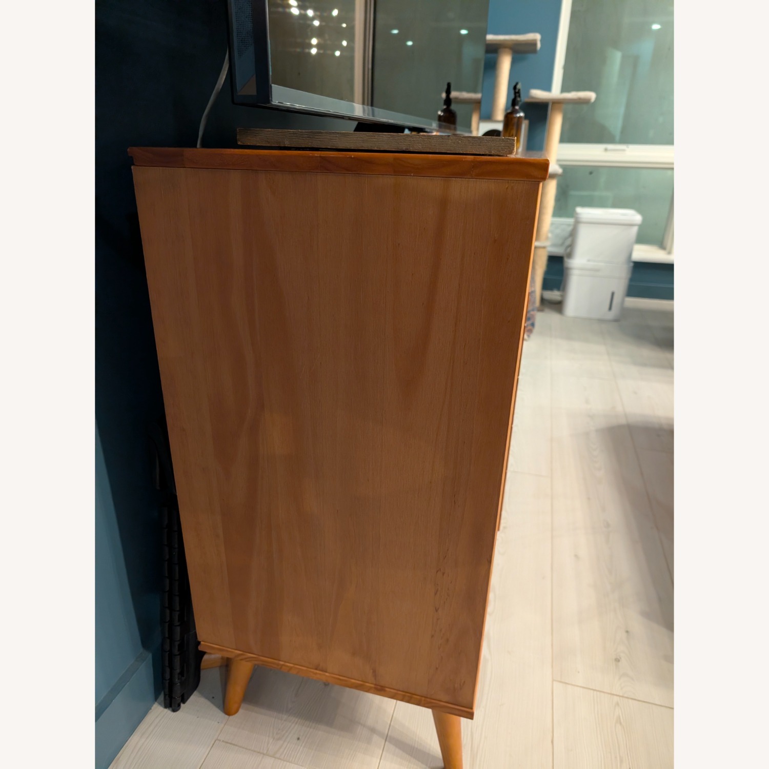 Light Brown Wood Media Storage - image-3