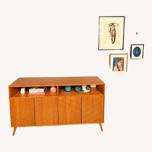 Used Light Brown Wood Media Storage for sale on AptDeco