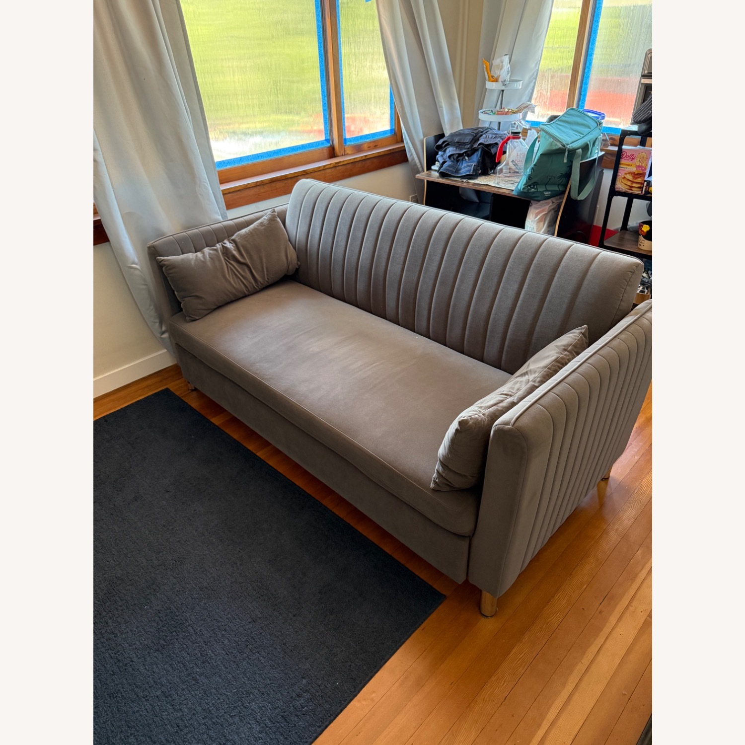 Light Gray Fabric Sleeper Sofa - image-3