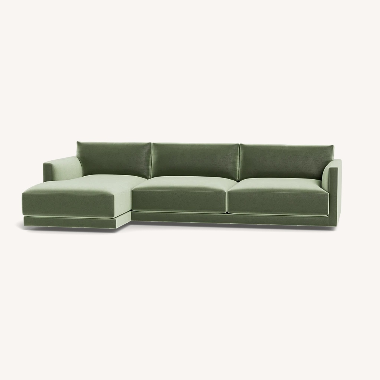 Interior Define Green Velvet 3+ Piece Sectional - image-0