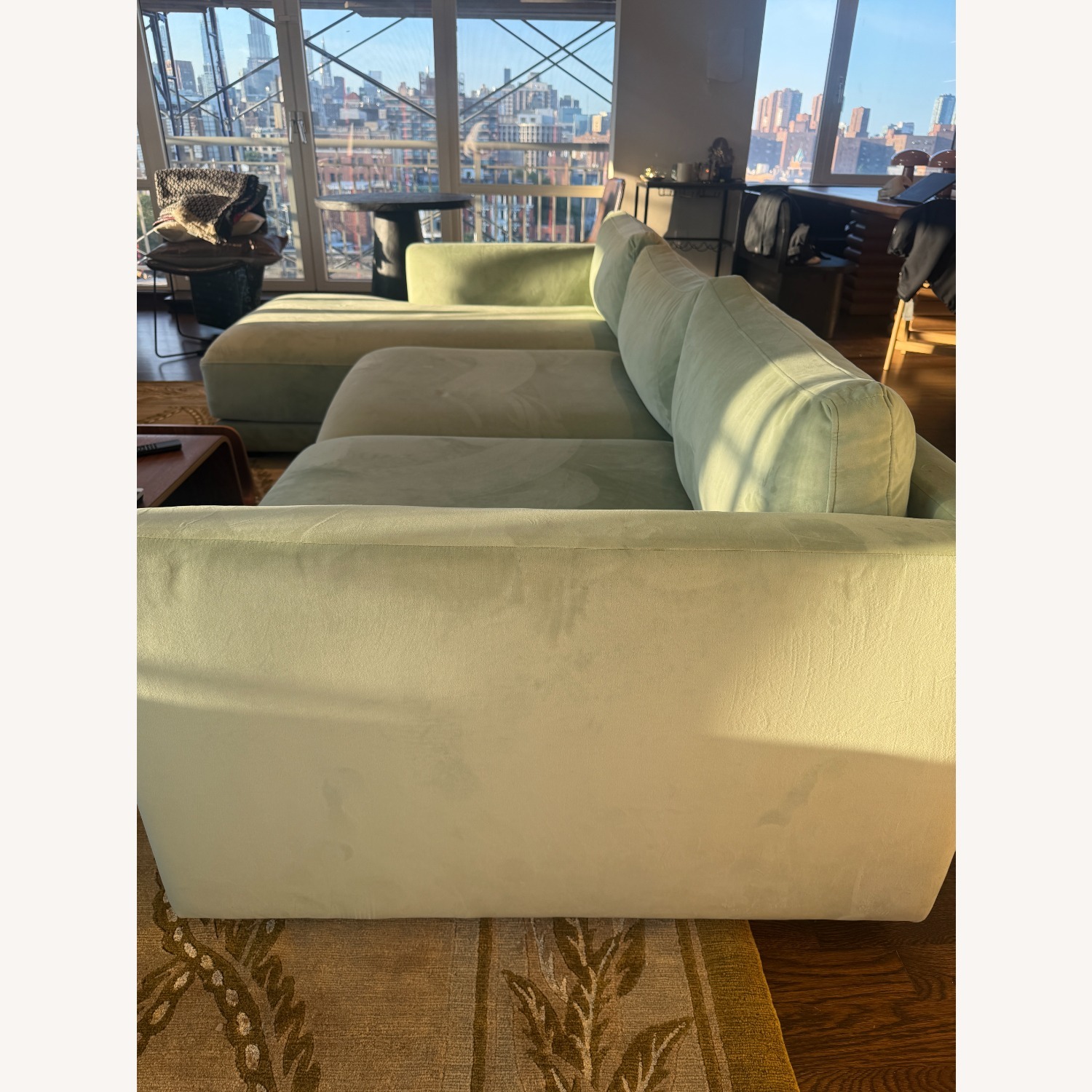 Interior Define Green Velvet 3+ Piece Sectional - image-3