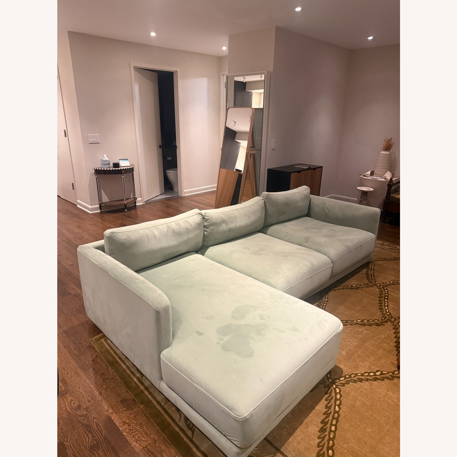 Interior Define Green Velvet 3+ Piece Sectional - image-2