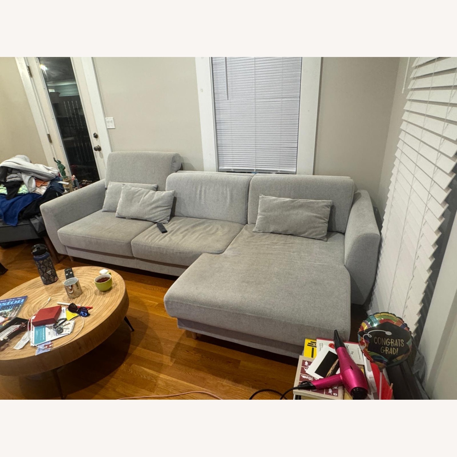 IKEA Light Gray Fabric Sofa - image-2
