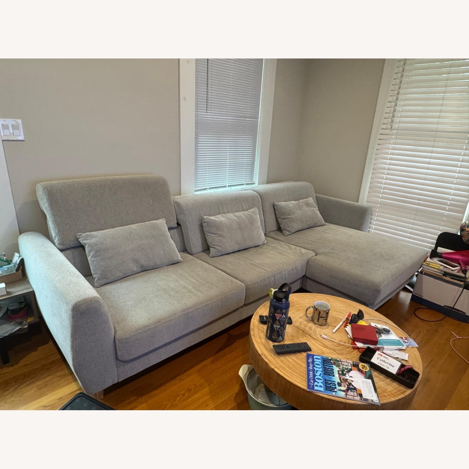 IKEA Light Gray Fabric Sofa - image-3