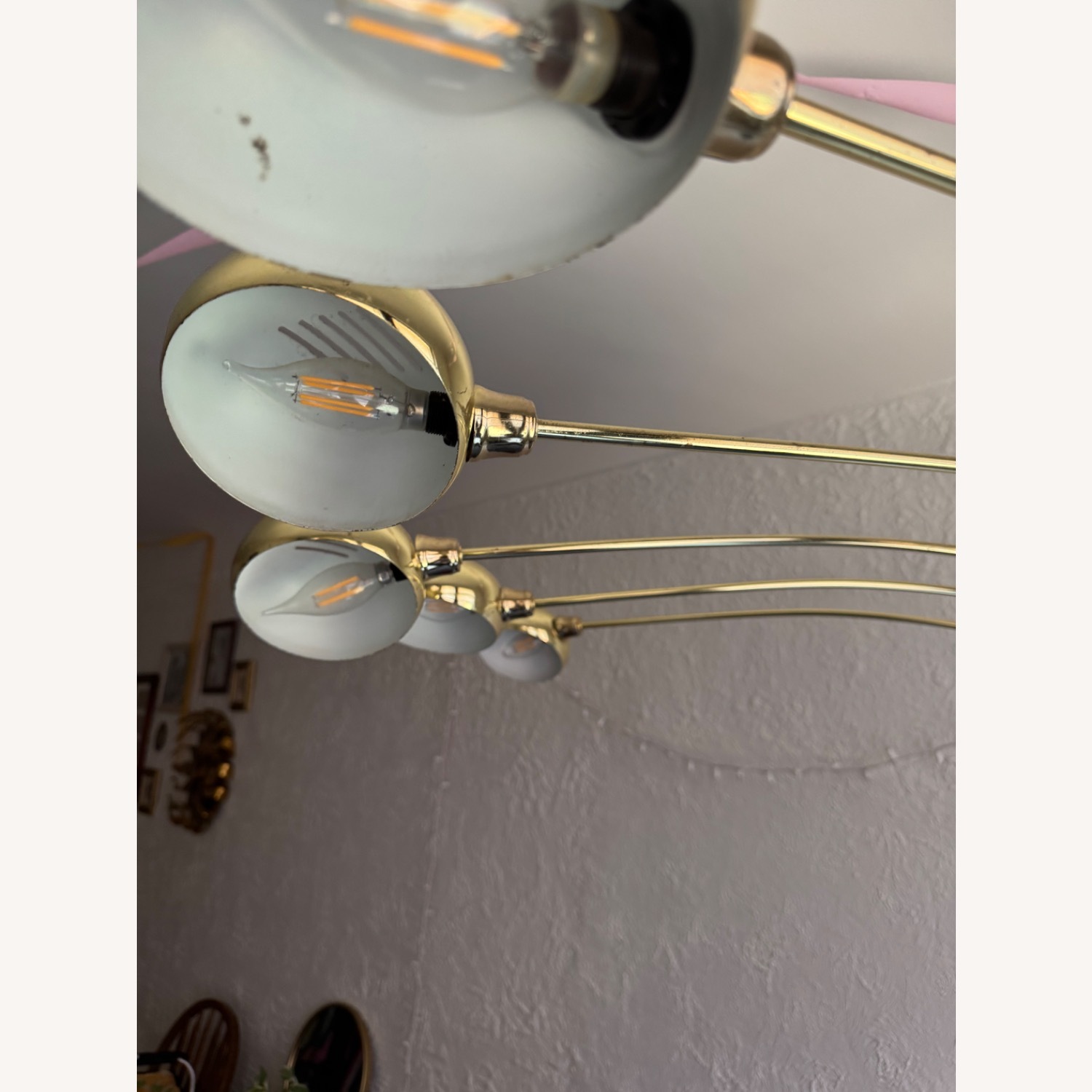 Vintage/Antique Gold Brass Floor Lamp - image-4