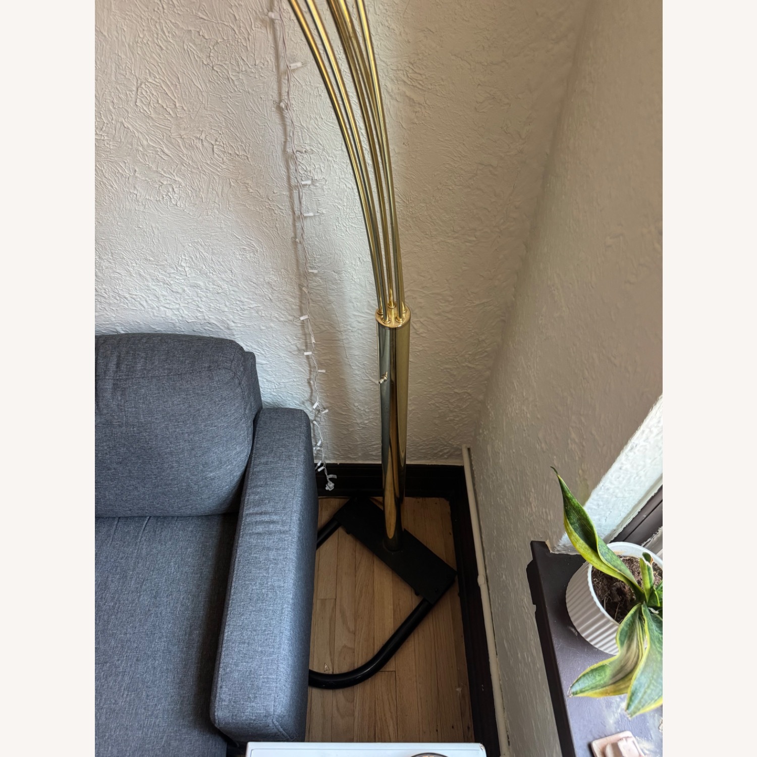 Vintage/Antique Gold Brass Floor Lamp - image-5
