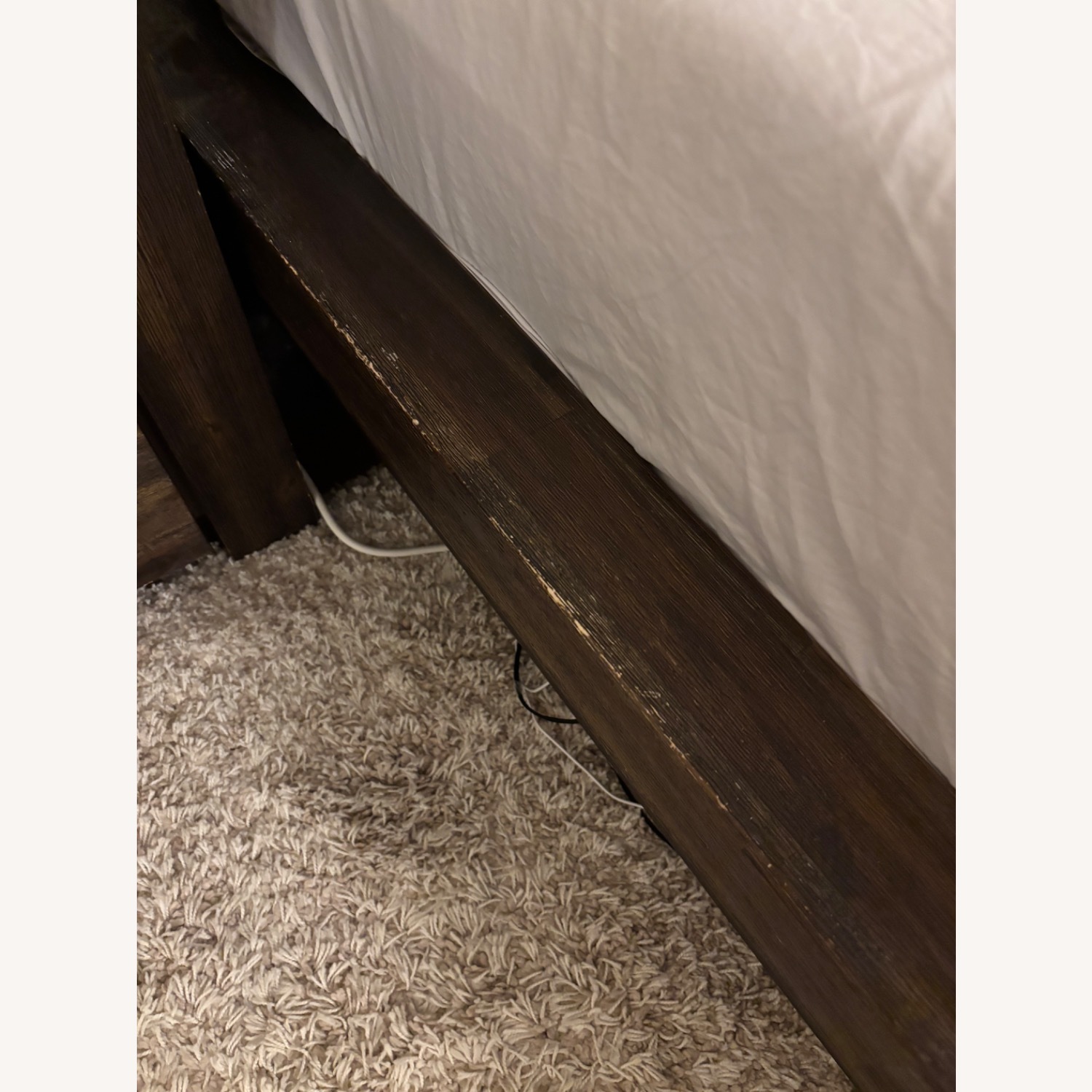 Solid Dark Wood King Bed - image-5