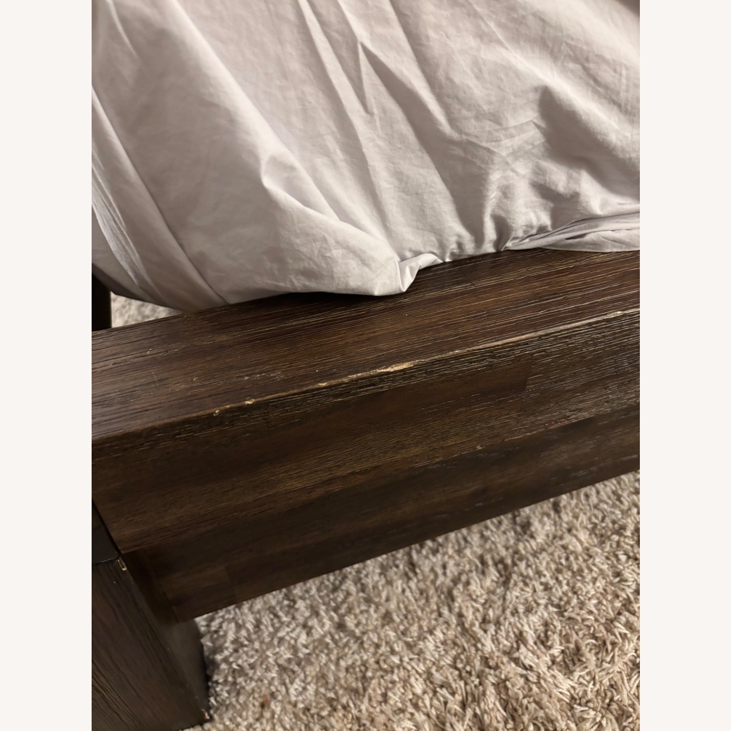 Solid Dark Wood King Bed - image-3