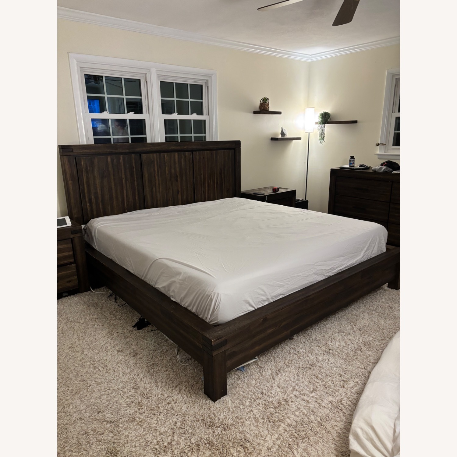 Solid Dark Wood King Bed - image-2