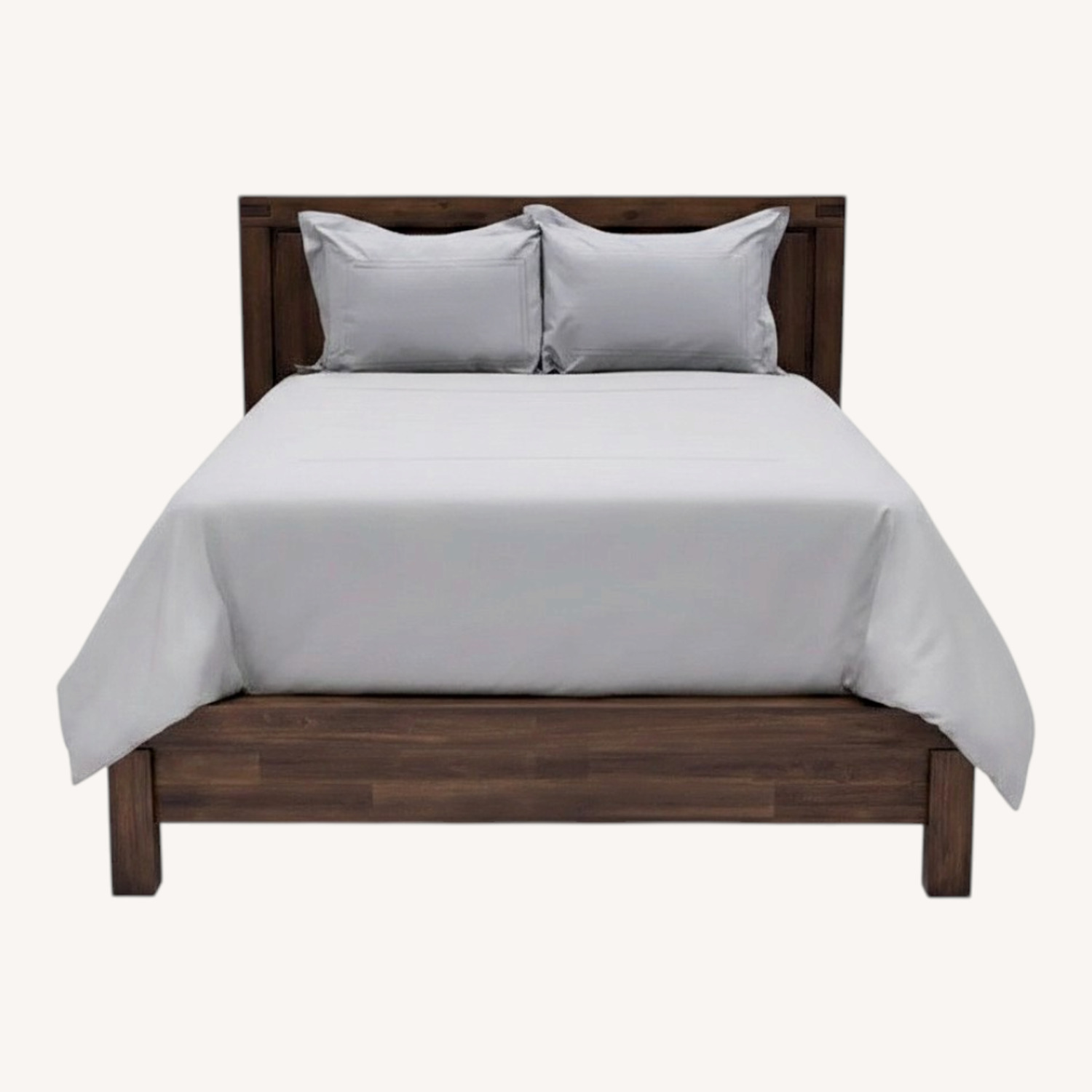 Solid Dark Wood King Bed - image-0
