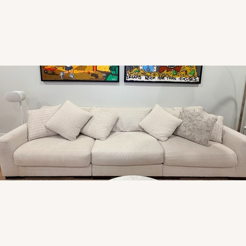 Used Crate & Barrel Beige Performance Fabric 3-Piece Modular Sofa for sale on AptDeco