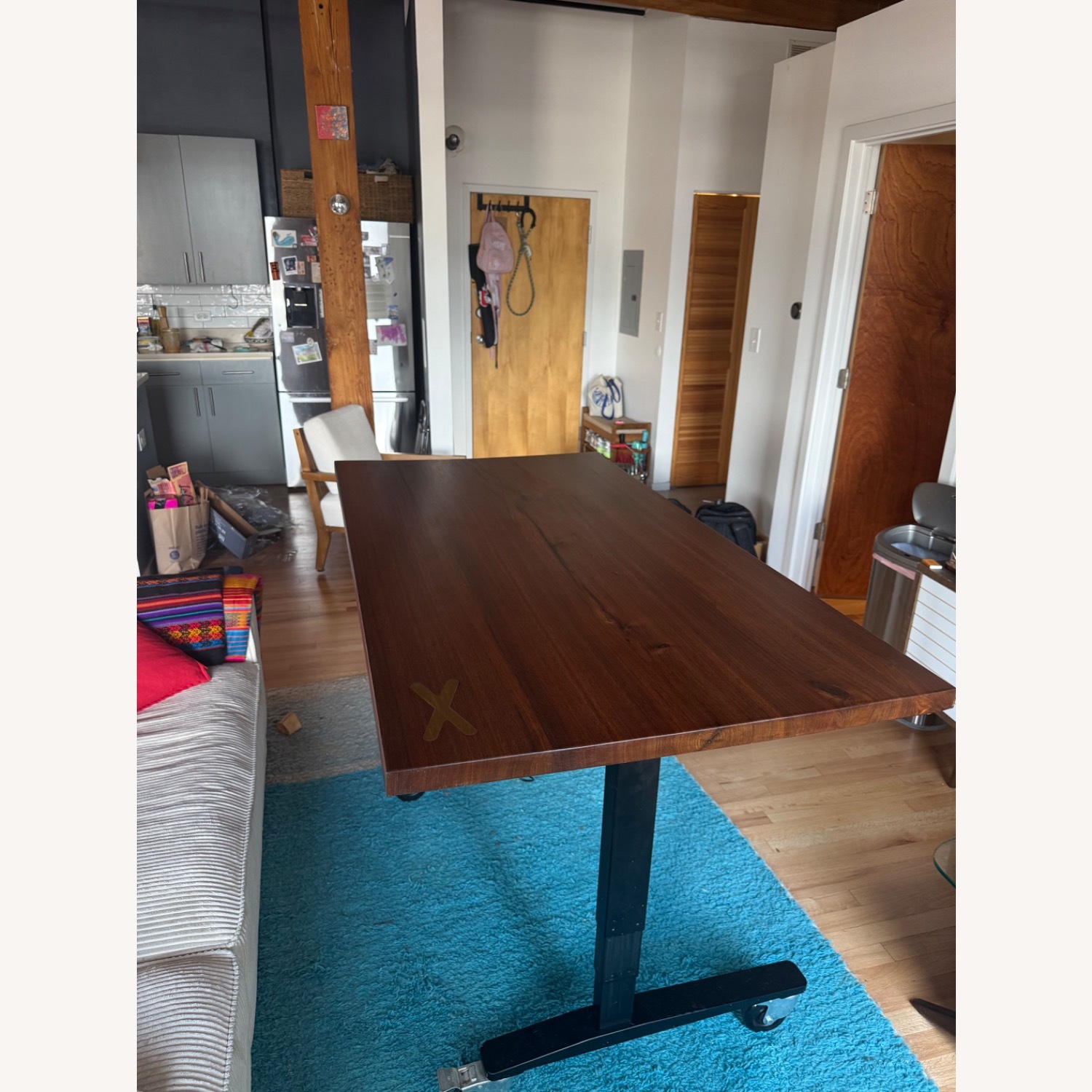 Handmade Solid Walnut Desk with Wireless Charging - image-3