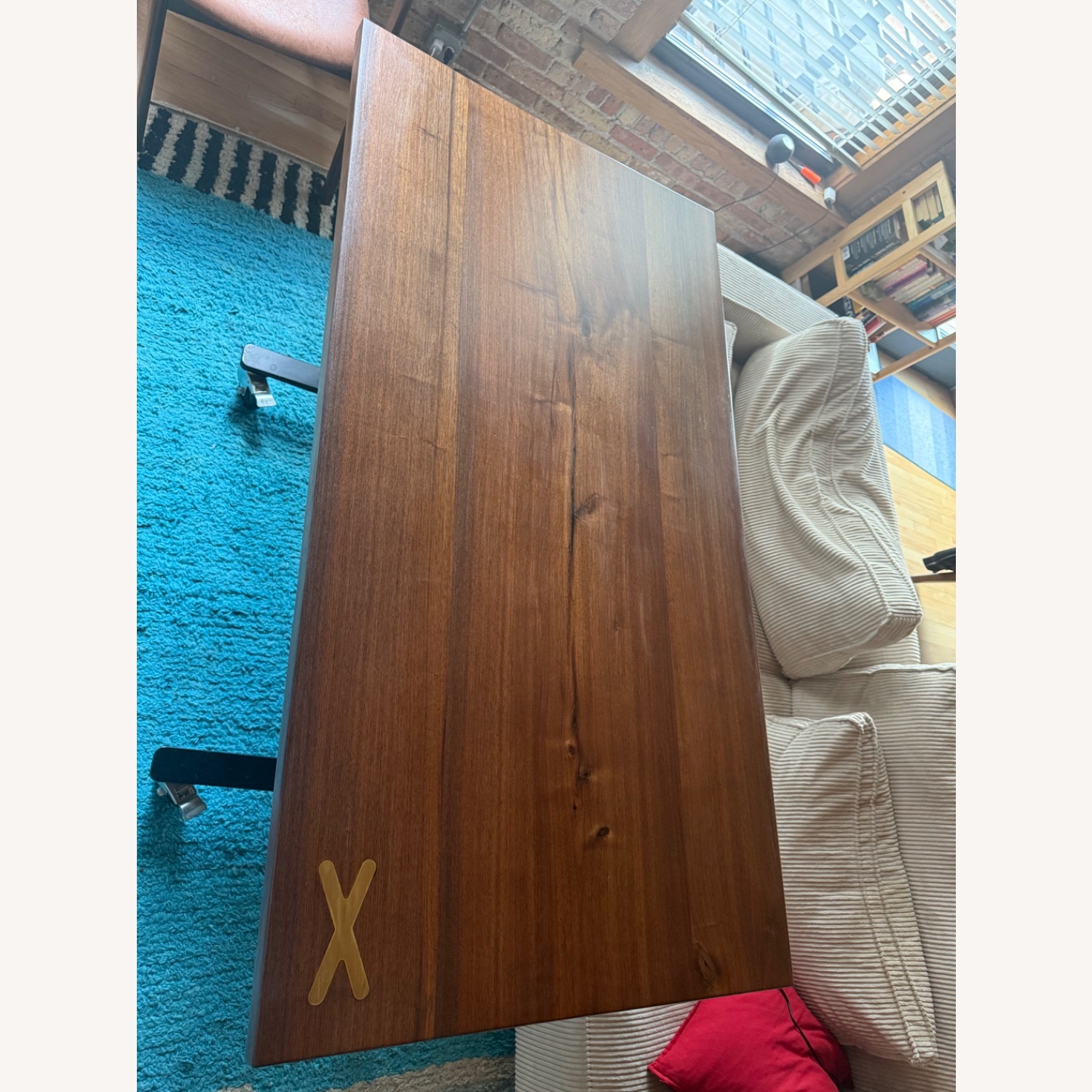 Handmade Solid Walnut Desk with Wireless Charging - image-7