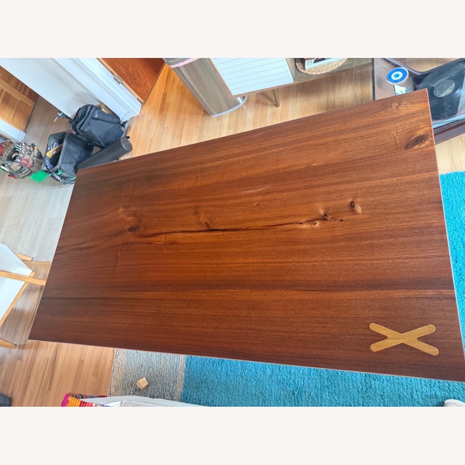 Handmade Solid Walnut Desk with Wireless Charging - image-2