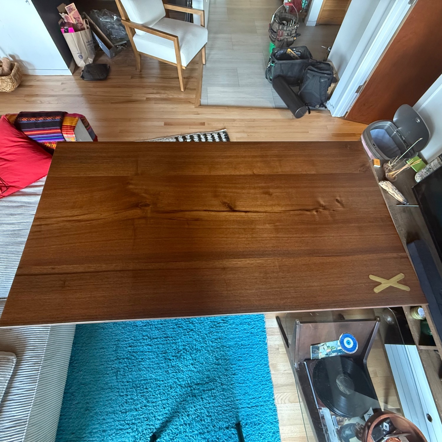 Handmade Solid Walnut Desk with Wireless Charging - image-5
