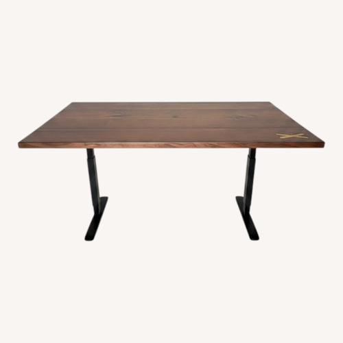 Used Handmade Solid Walnut Desk with Wireless Charging for sale on AptDeco