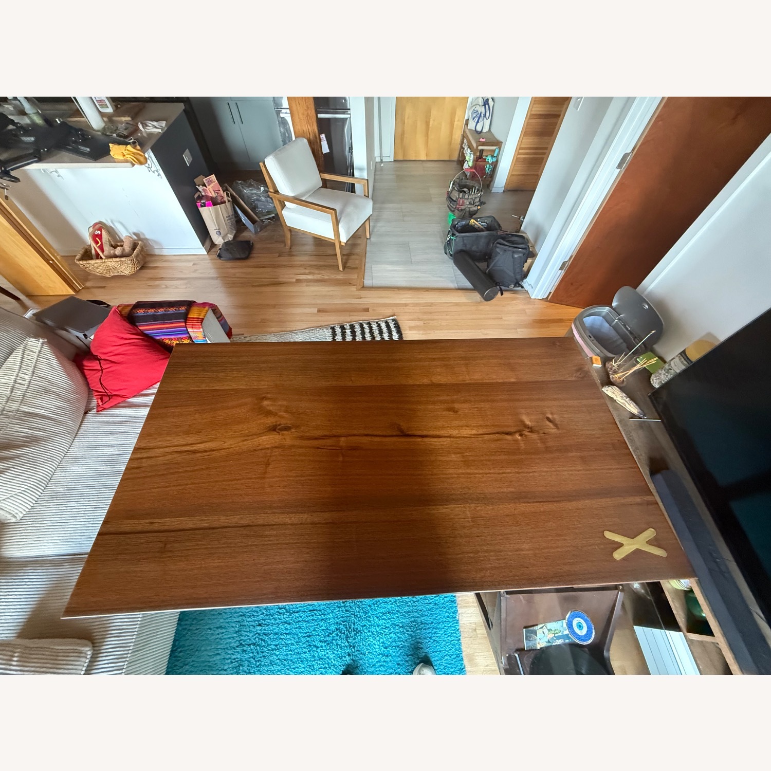 Handmade Solid Walnut Desk with Wireless Charging - image-6